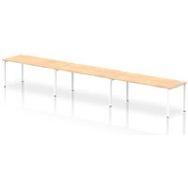 Impulse Bench Single Row 3 Person 1800 White Frame Bench Desk Maple