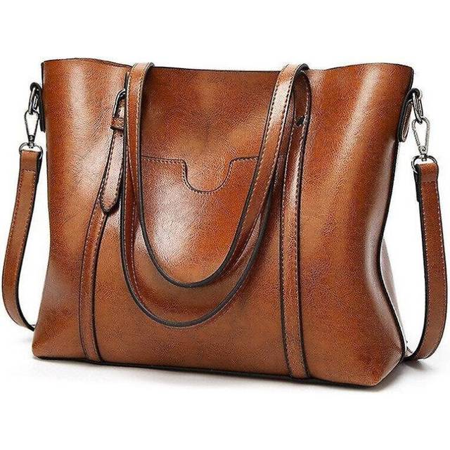 Women Bag Oil Wax Women's Leather Handbags Luxury Lady Hand Bags With Purse Pocket Women Big Tote