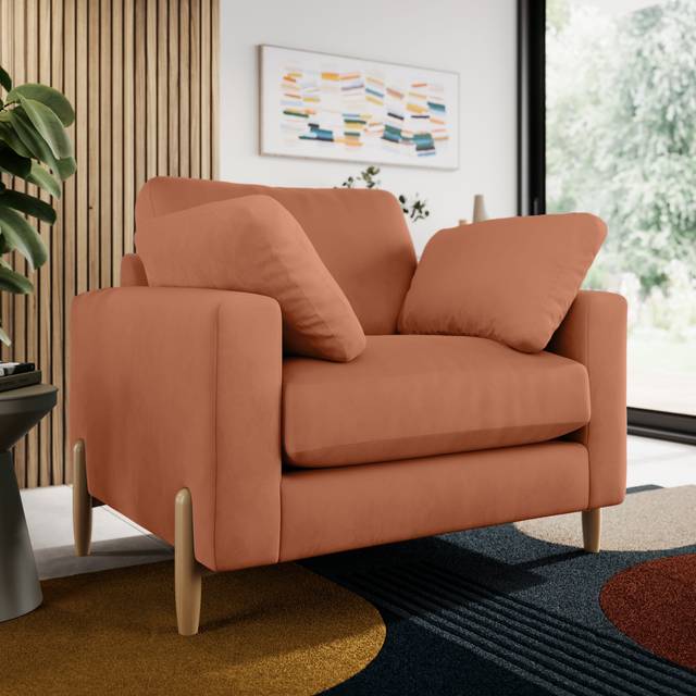 Apollo Vintage Velvet Snuggle Sofa - Vintage Velvet Apricot