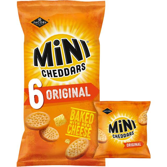 Jacob&#39;s Mini Cheddars Original Multipack Baked Snacks 6X23G