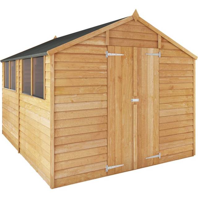 Mercia 10 x 8ft Double Door Overlap Apex Shed - Mercia Garden - Brown - 8 x 10ft