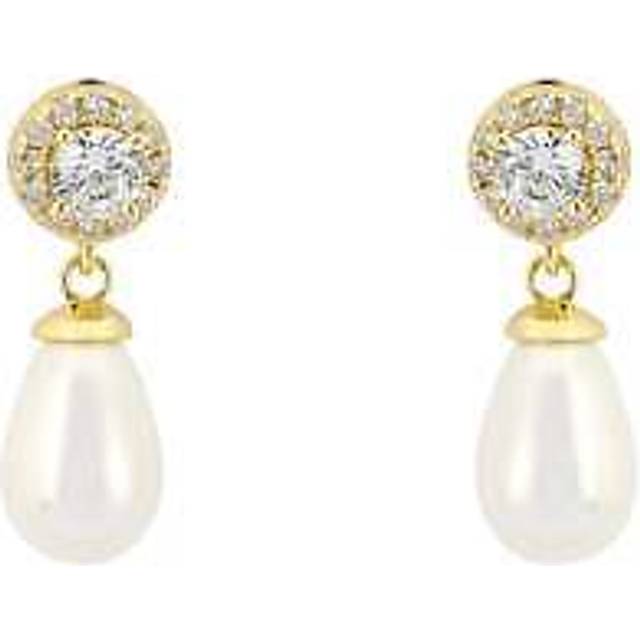 Timeless Pearl Teardrop Earrings Gold - White - One Size