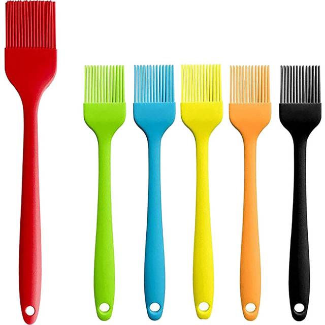 Silicone Basting Brush for Cooking,High Temperature Resistance Basting Brush for Baking,BBQ and Kitchen Cooking,Set of 6