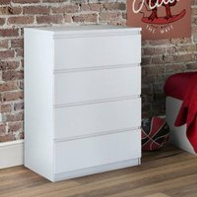 Jupiter - 4 Drawer Chest - White - Wooden - Happy Beds
