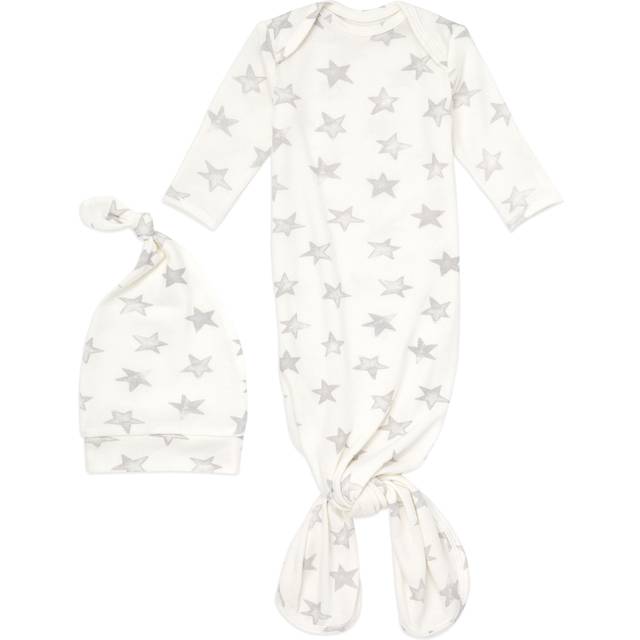 Aden and Anais Unisex 2 Pc. Star Print Snuggle Knit Gown & Hat Set - Baby