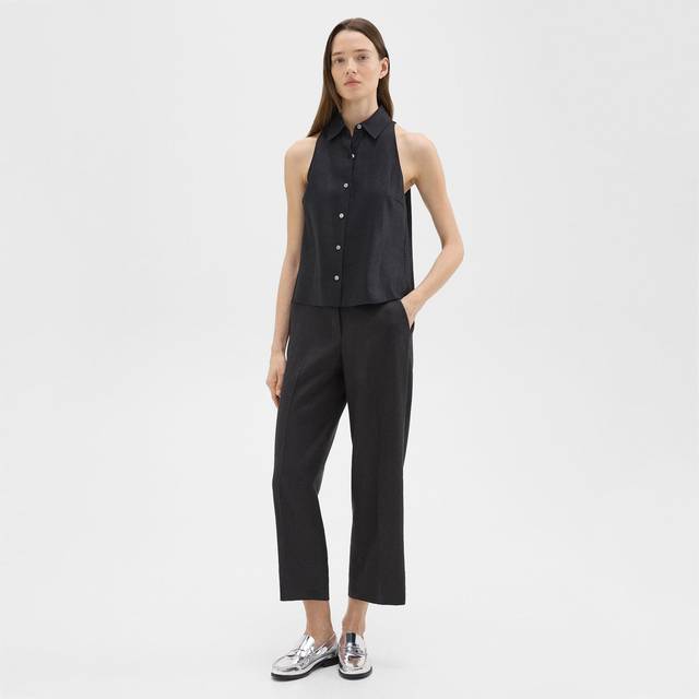 Relaxed Straight-Leg Pull-On Pants - BLK - 12