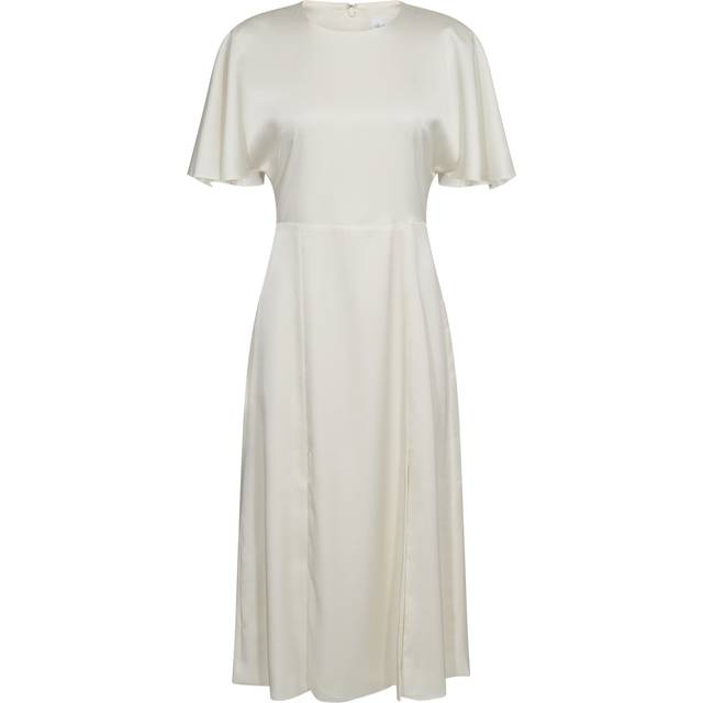 Rotate Birger Christensen Satin Slit Midi Dress - DK 38/UK 10 - White