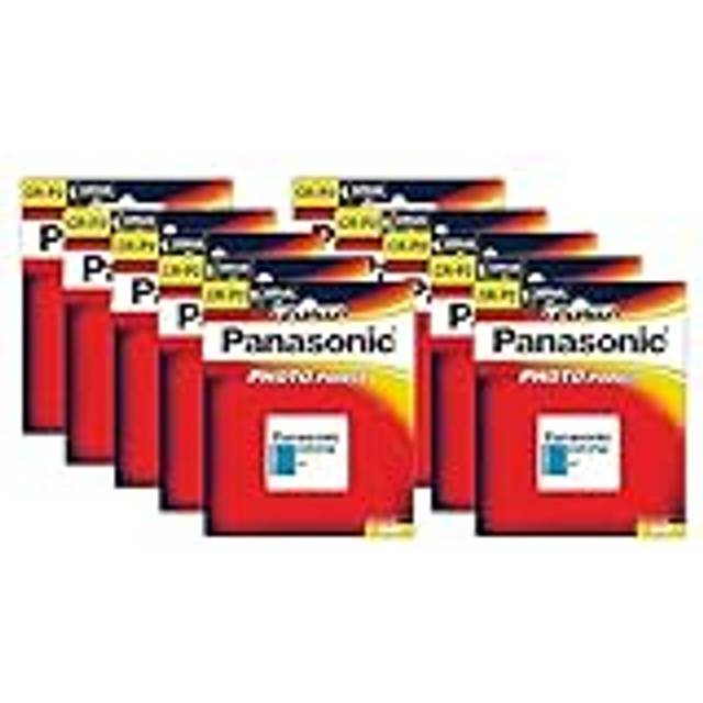 Panasonic CR2 cylindriskt litiumbatteri för lätta enheter med hög effektförbrukning som röklarm, inbrottslarm, pannlampor, kameror, 3V, 10 förpackningar (10 batterier).