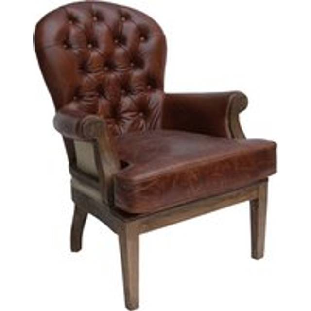 Deconstructed Estate Handmade Armchair Vintage Brown Distressed Real Leather - 1 Seater/Chair