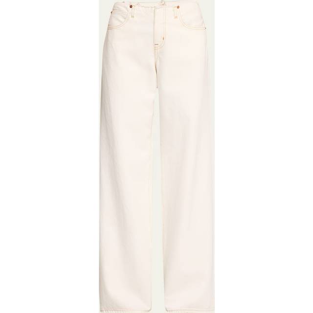 SLVRLAKE - Mica Frayed Low-rise Wide-leg Jeans - White - 30