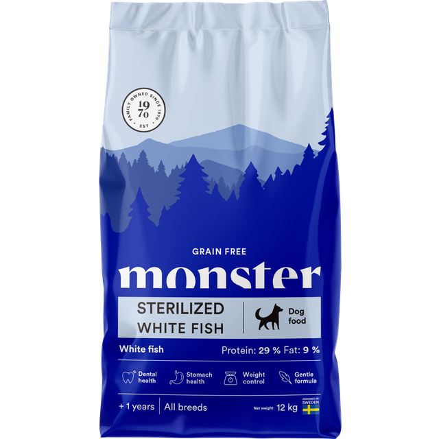 Monster Dog Grain Free Sterilized White Fish - 12 kg