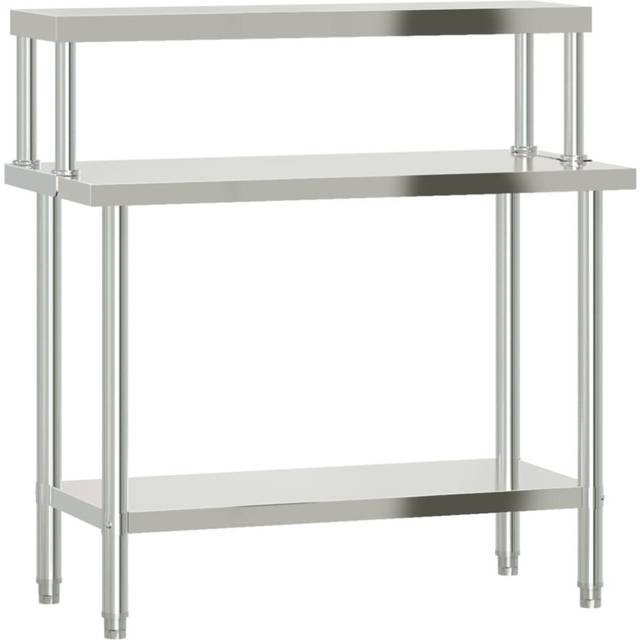 vidaXL Kitchen Work Table with Overshelf 110x55x120 cm Stainless Steel