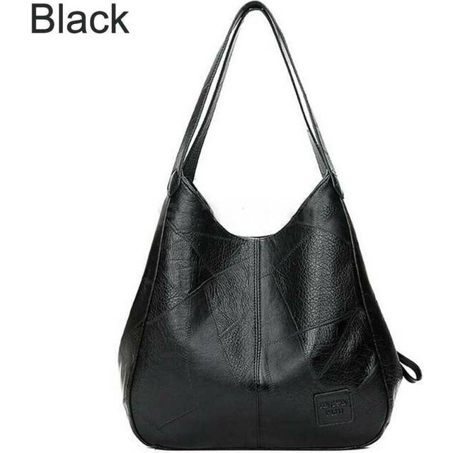 (  Black) Ladies Women Designer Leather Shoulder Bag Large Capacity Handbag