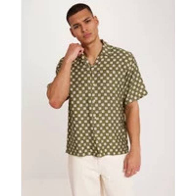 JACK & JONES Jprbluryland Print Resort Shirt S/S |Grön |L