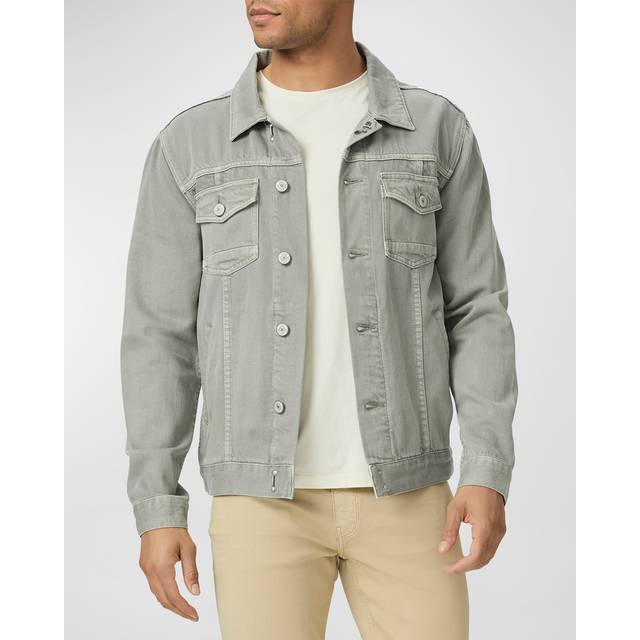 Paige Mens Vintage Wave Break Scout Patch-pocket Denim-blend Jacket S