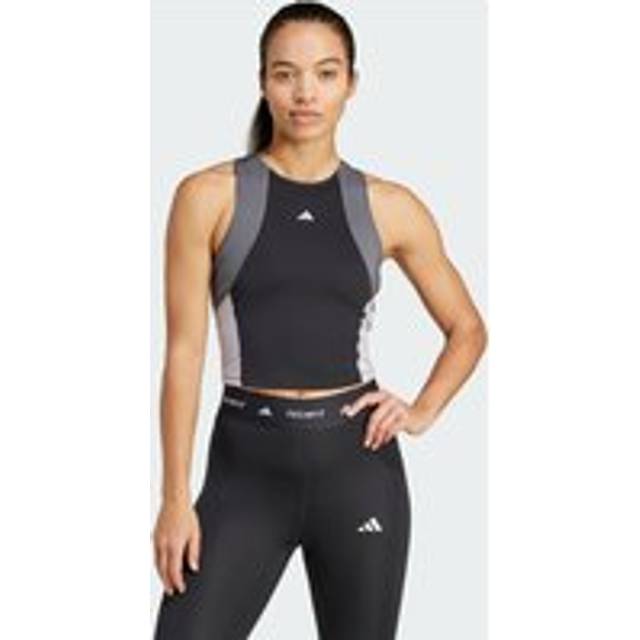 adidas Womens Training Tech Fit Colourblock Tank - Black, Black, Size 2Xs, Women - 2XS
