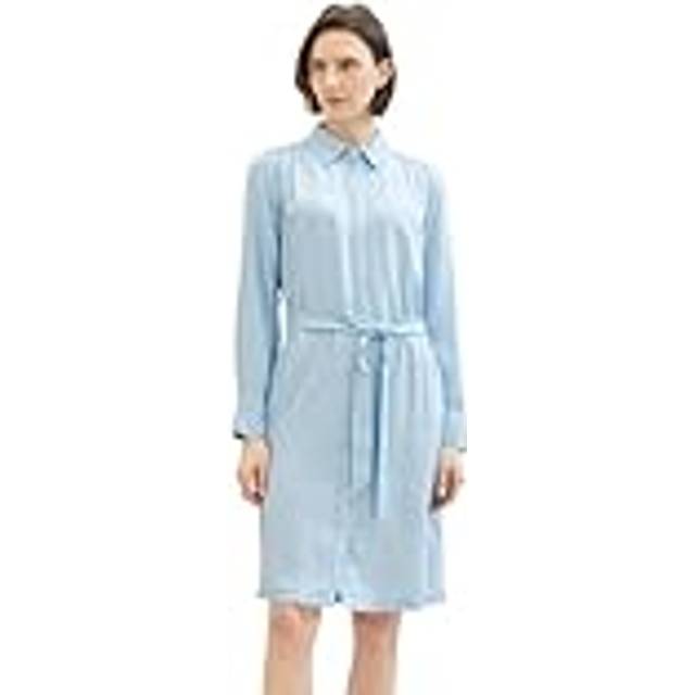 Tom Tailor Midi Shirt Dress - Light Blue