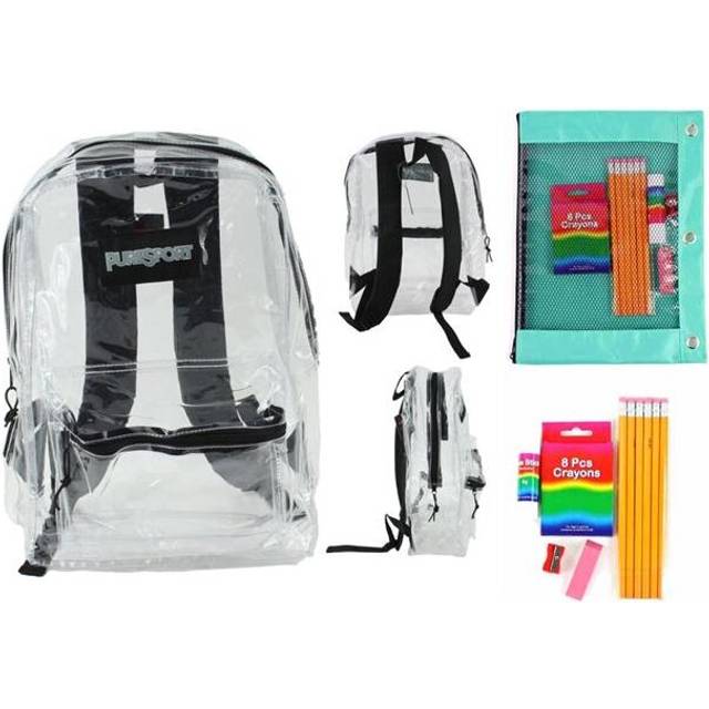 DDI 2365794 17 in. Backpacks with Elementary School Kits Combo, Clear - 11 Piece - Pack of 24