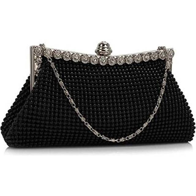 ele ELEOPTION Womens Beautiful Sparkly Crystal Satin Evening Party Clutch Bag Wedding Handbag for Ladies