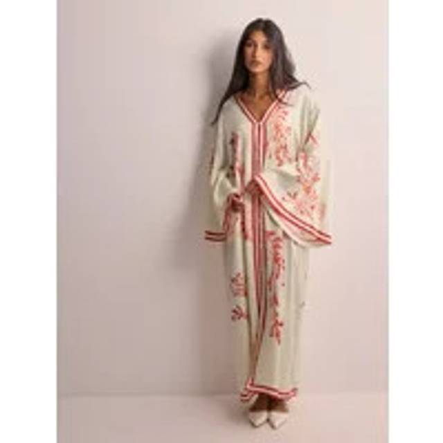 Malina Womens Coral Red Naya V-neck Woven Maxi Dress S/m - CORAL RED