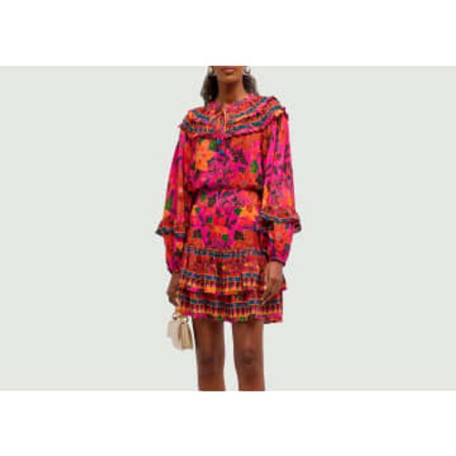 Farm Rio Tropical Tapestry Tiered Mini Skirt