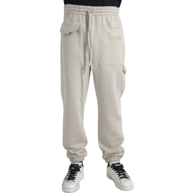 Dolce & Gabbana, Byxor, Herr, M, Nylon, Off-White Cargo Jogger Sweatpants - white (M)