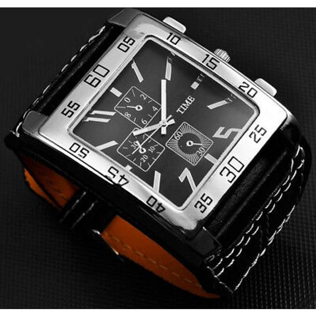 Superb watch classic rock man large leather strap top sale vintage +