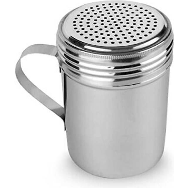 EHOMEA2Z Stainless Steel Dredge Shaker 10 Oz Ideal For Salt, Spice, Sugar, Flour (1, 10 oz With Handle)