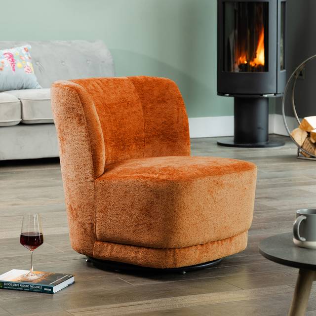 Artemis Home Camarillo Swivel Base Fabric Accent Chair - Orange, Orange