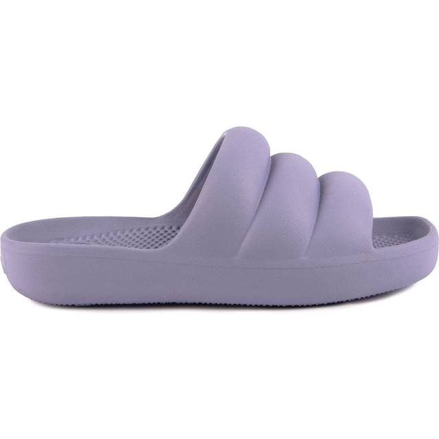 Totes Ladies Lilac Moulded Puffy Sliders - Tan