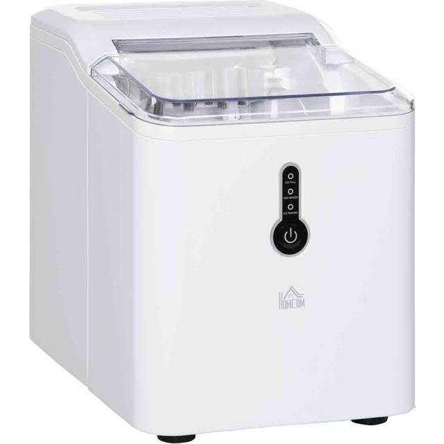 HOMCOM 12kg Ice Maker Machine Counter Top Home Drink Equipment w/ Basket White