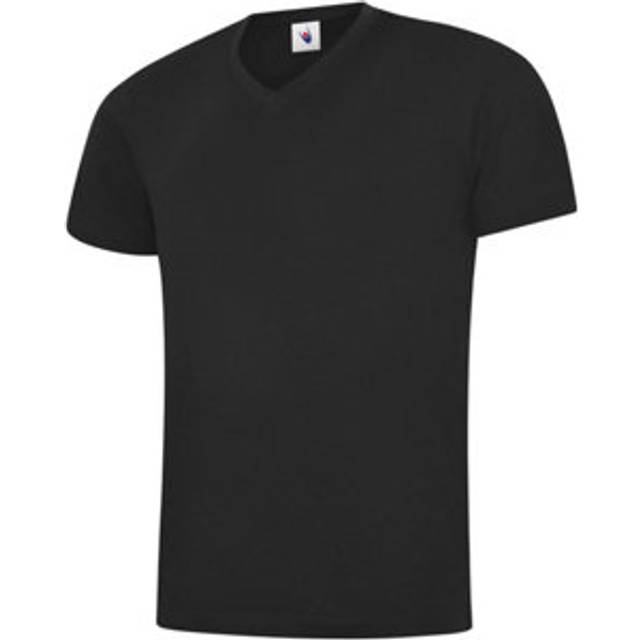 Uneek UC317 Classic V Neck T-Shirt 180GSM Black L Colour: Black, Size: