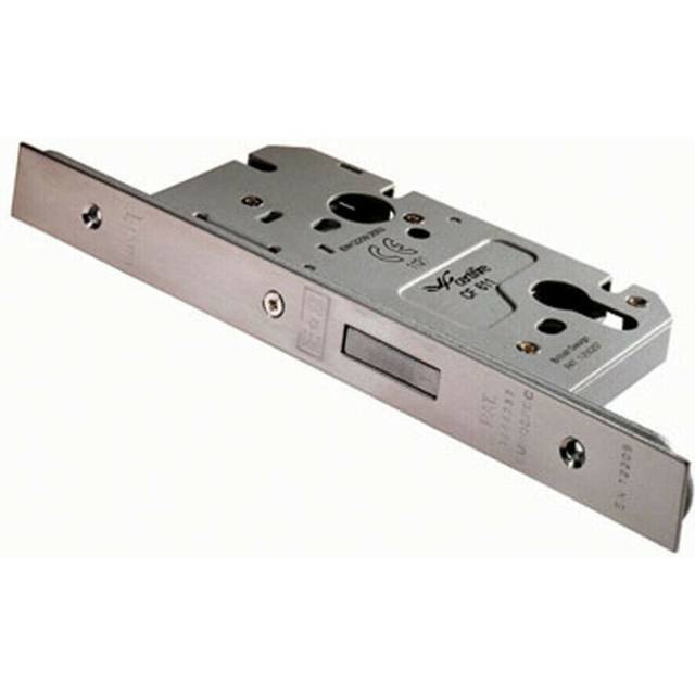 Architectural DIN Euro Profile Deadlock 60mm Backset Satin Stainless Steel