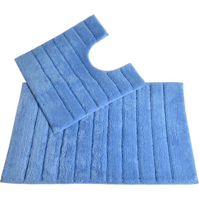 Allure Linear Rib 2 Piece Bathroom Set - Cornish Blue, Blue