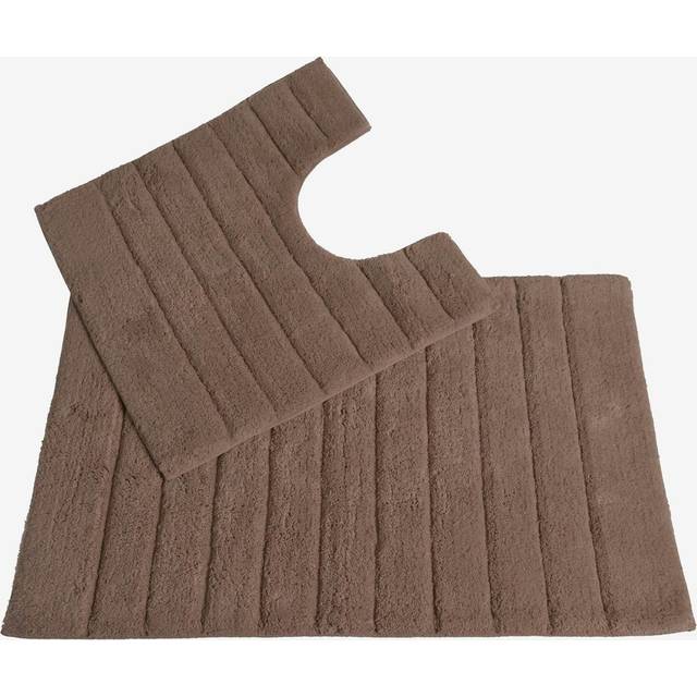 Allure Linear Rib 2 Piece Bathroom Set - Mocha, Brown