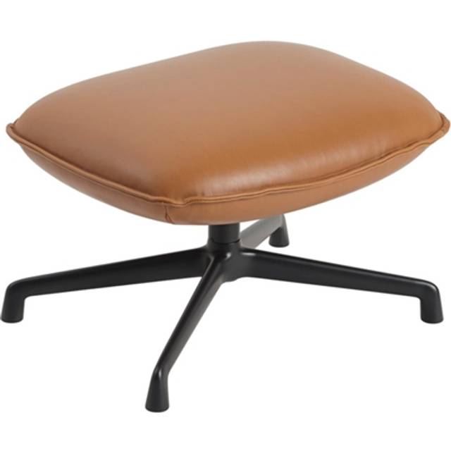Muuto Doze ottoman swivel base Refine leather cognac-black