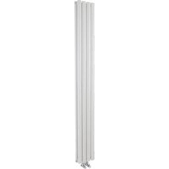 Compact vertical double panel radiator - 1800mm x 236mm - 2461 btu - gloss white