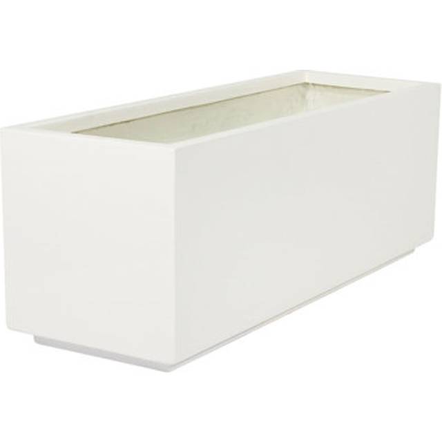 Fibreglass Trough Gloss Planter in White 90cm - One Size