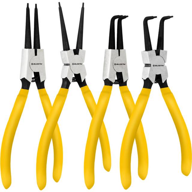 "BLOSTM 4 x Circlip Pliers 7"" Internal External Straight Bent Nose Tip Snap Ring"