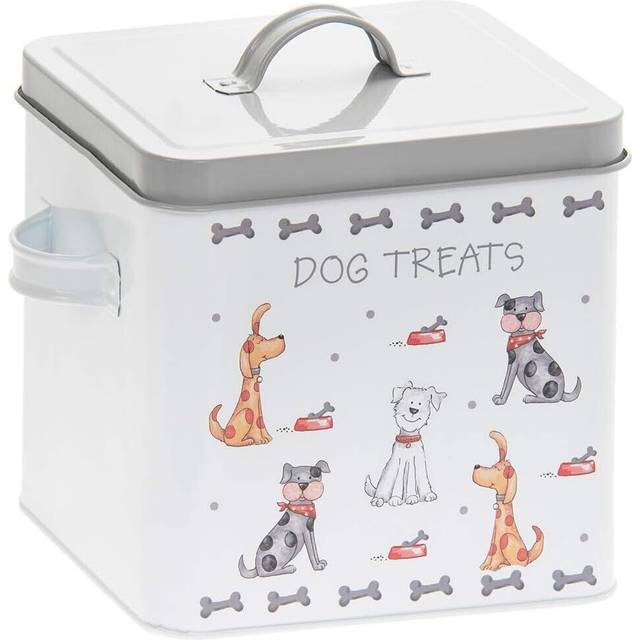 Faithful Friends Dog Pet Treat Food Dispenser Storage Container Canister Tin Jar