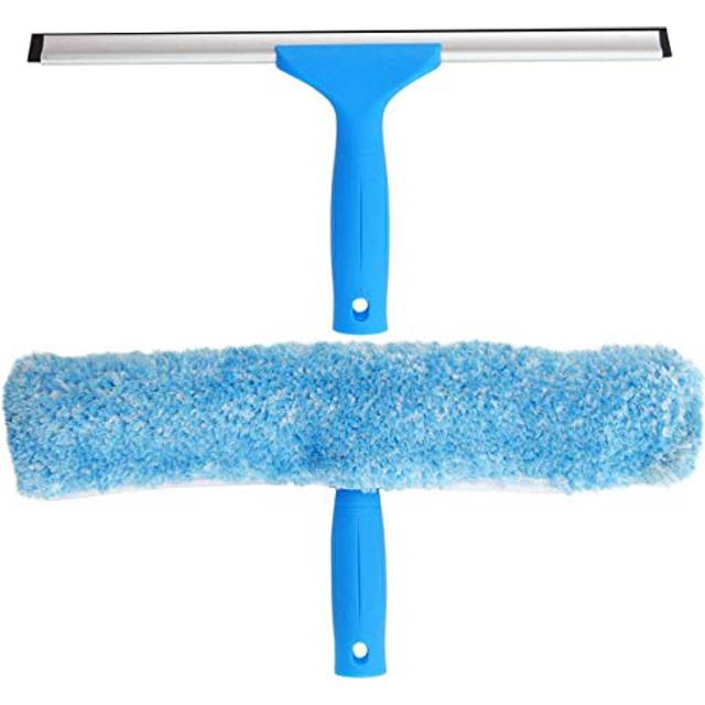 "MR.SIGA Professional Window Cleaning Combo - Squeegee & Microfiber Window Scrubber, 14"""
