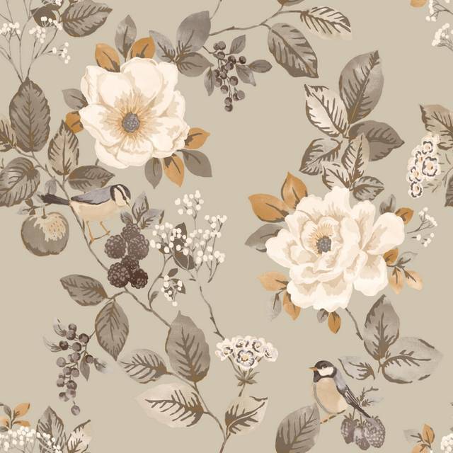 Belgravia Decor Bramble Wallpaper 10m x 53cm Beige, Cream