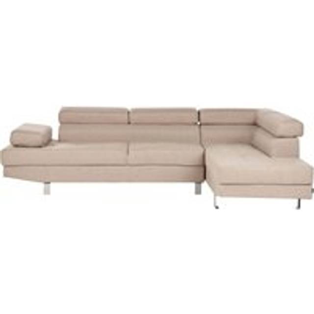 Beliani - Large Sectional Upholstered Corner 5 Seater Sofa Fabric Sand Beige Norrea