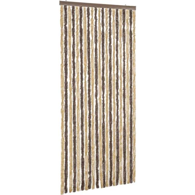 vidaXL Fly Curtain Dark Brown and Beige 56x200 cm Chenille