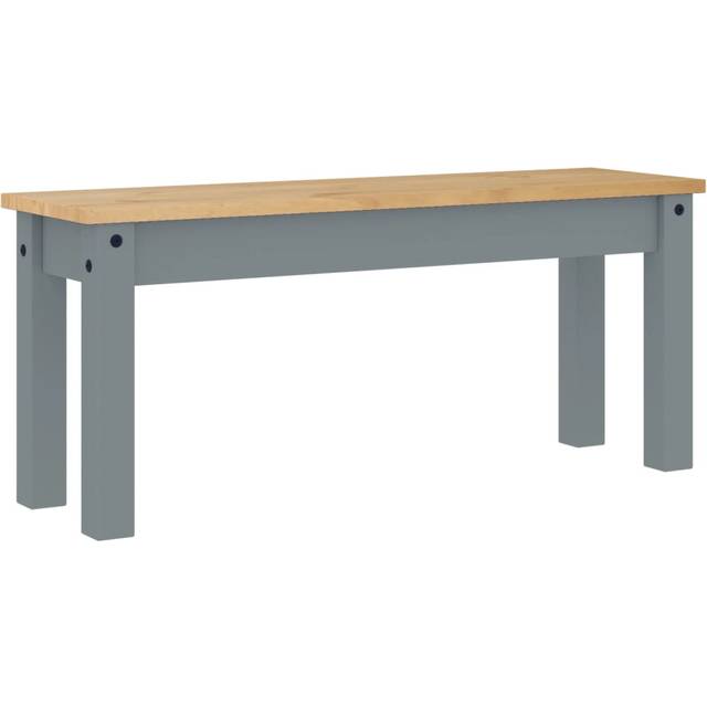 vidaXL Dining Bench Panama Grey 105x30x45 cm Solid Wood Pine