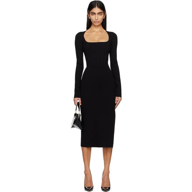 Mugler Black Heaven Midi Dress - 1999 Black - L