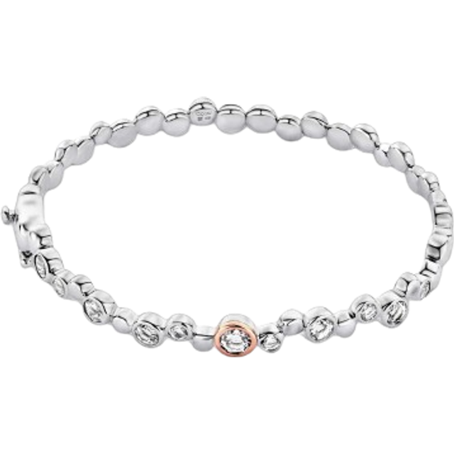 Clogau Celebration Sterling Silver White Topaz Bangle - Silver