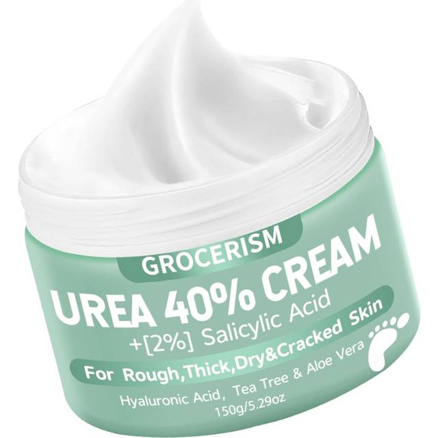 Urea Foot Cream 40 Percent Plus 2% Salicylic Acid 5.29 oz || Urea Cream for Feet with Hyaluronic Acid, Tea Tree, and Aloe Vera for Deep Moisturizing,