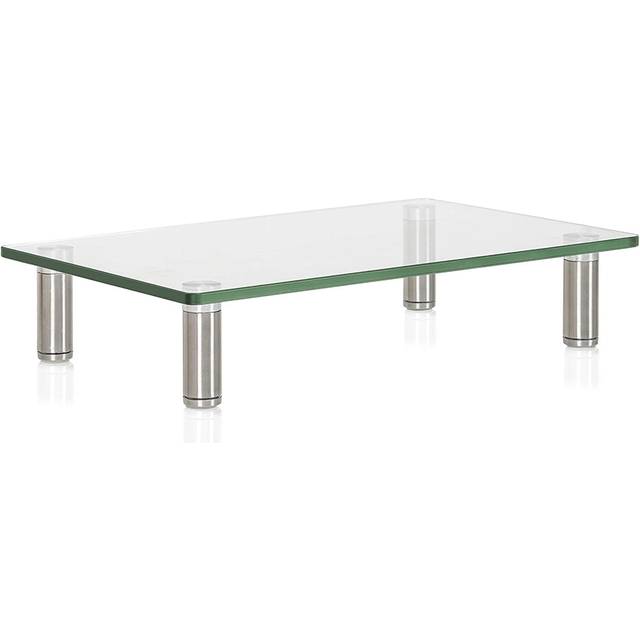 Fitueyes Glass Monitor Stand Computer Laptop TV Screen Riser Desk Organiser