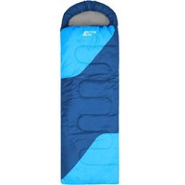 Premium Lightweight Waterproof Sleeping Bag - Compact 250GSM for Mild Weather - Blue - Single